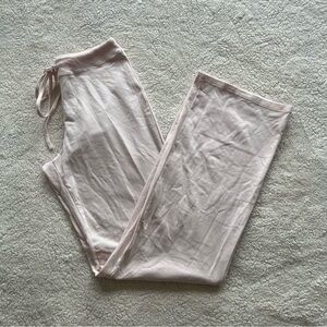 Skims Barely Pink Cotton Jersey Straight Leg Pant - Size Small